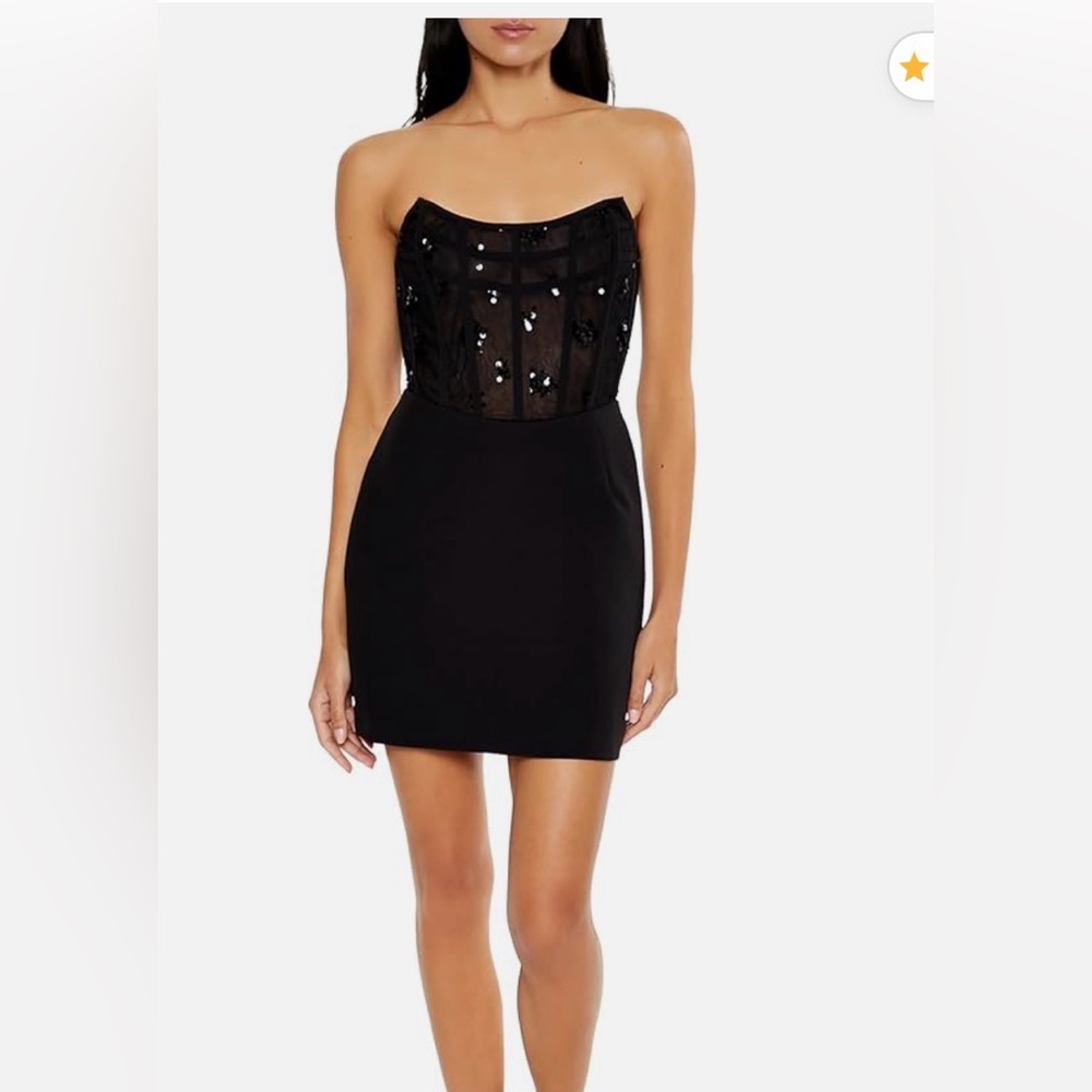 Forever 21 Womens Sequin Corset Mini Tube Dress